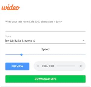 wideo text to speech software free of cost
